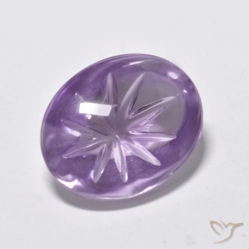 Améthyste Violet moyen naturelle ovale, 6.51 ct, Transparent