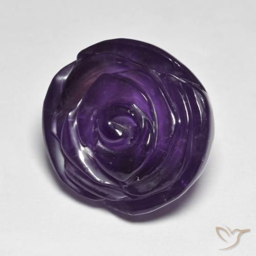 Améthyste Violet foncé naturelle Taille Fleur, 28.28 ct, Translucide
