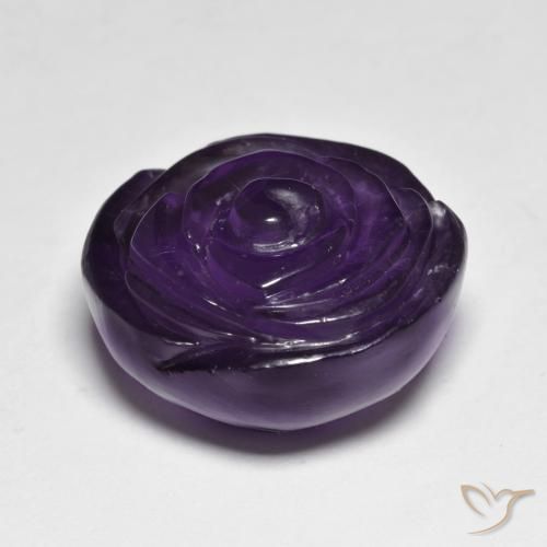 Améthyste Violet foncé naturelle Taille Fleur, 28.28 ct, Translucide