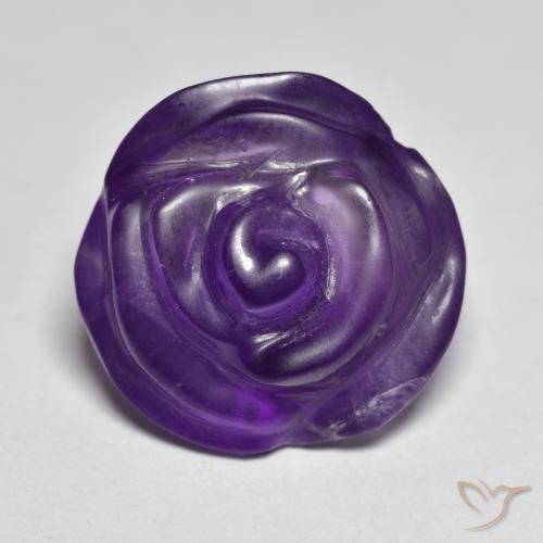 10.82ct Naturel Violet moyen Améthyste, Taille Fleur, Translucide