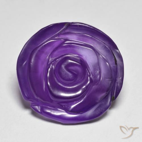14.41ct Naturel Violet moyen Améthyste, Taille Fleur, Translucide