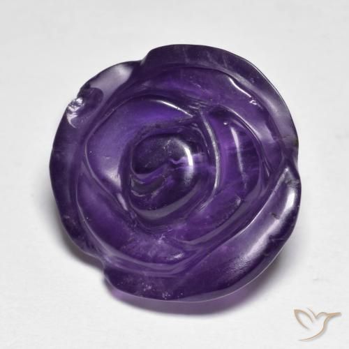 Améthyste Violet moyen naturelle Taille Fleur, 15.17 ct, Translucide