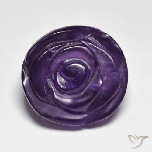Améthyste Violet foncé naturelle Taille Fleur, 16.34 ct, Translucide