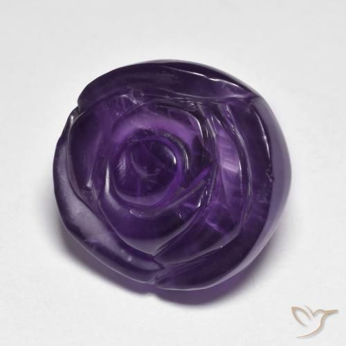 Améthyste Violet foncé naturelle Taille Fleur, 16.34 ct, Translucide