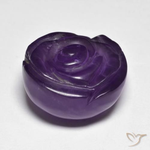 Améthyste Violet foncé naturelle Taille Fleur, 16.34 ct, Translucide
