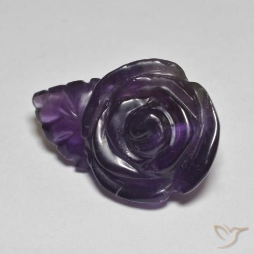 Améthyste Violet foncé naturelle Taille Fleur, 12.82 ct, Translucide