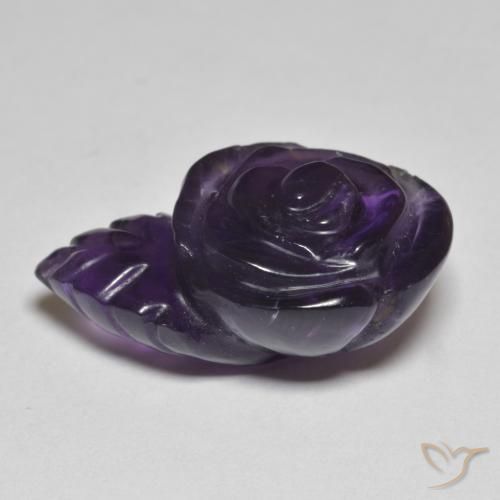 Améthyste Violet foncé naturelle Taille Fleur, 12.82 ct, Translucide