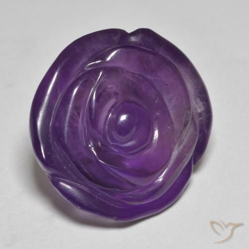 Améthyste Violet foncé naturelle Taille Fleur, 17.95 ct, Translucide