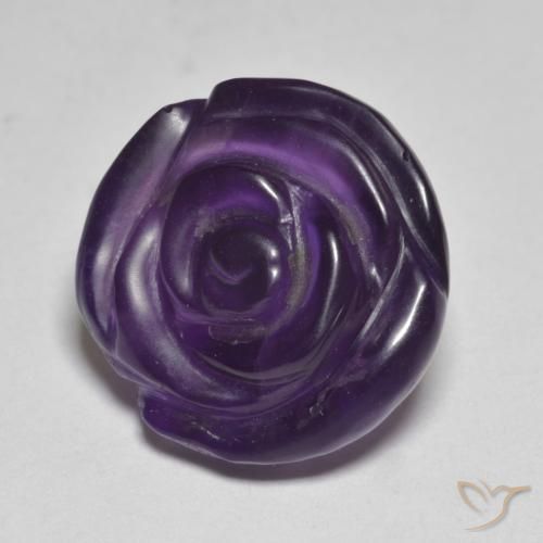 Améthyste Violet foncé naturelle Taille Fleur, 11.91 ct, Translucide