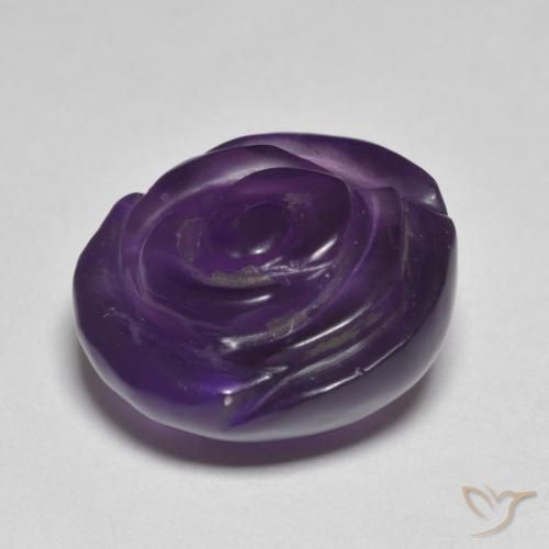 Améthyste Violet foncé naturelle Taille Fleur, 11.91 ct, Translucide