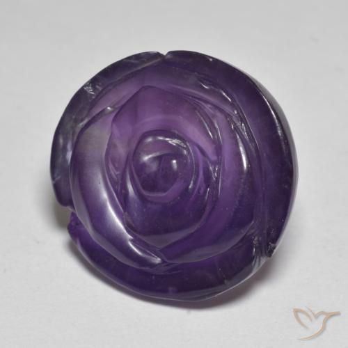 Améthyste Violet foncé naturelle Taille Fleur, 16.93 ct, Translucide