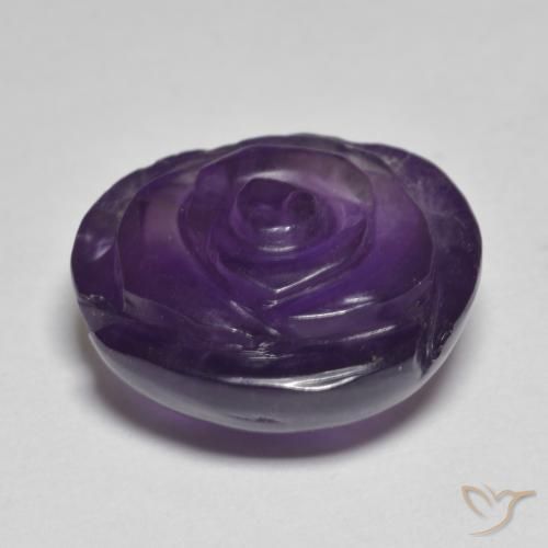 Améthyste Violet foncé naturelle Taille Fleur, 16.93 ct, Translucide