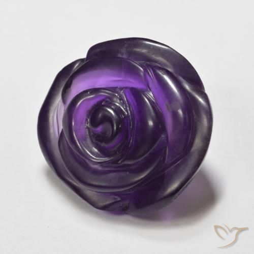 Améthyste Violet foncé naturelle Taille Fleur, 15.37 ct, Translucide