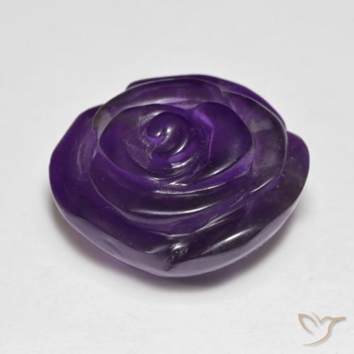 Améthyste Violet foncé naturelle Taille Fleur, 15.37 ct, Translucide