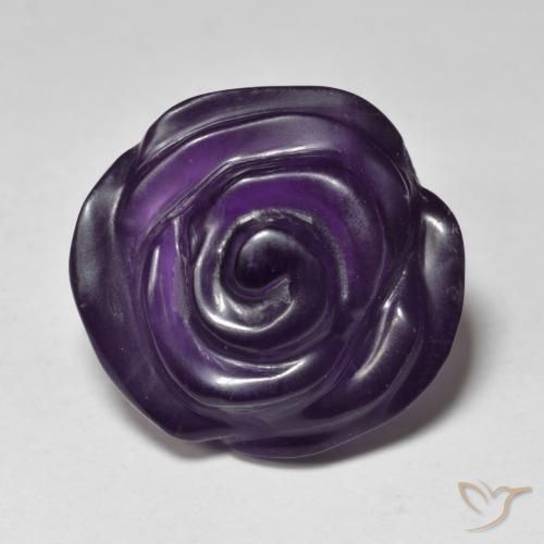 15.76ct Naturel Violet moyen Améthyste, Taille Fleur, Translucide