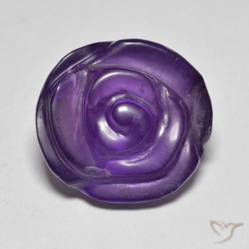 10.19ct Naturel Violet moyen Améthyste, Taille Fleur, Translucide