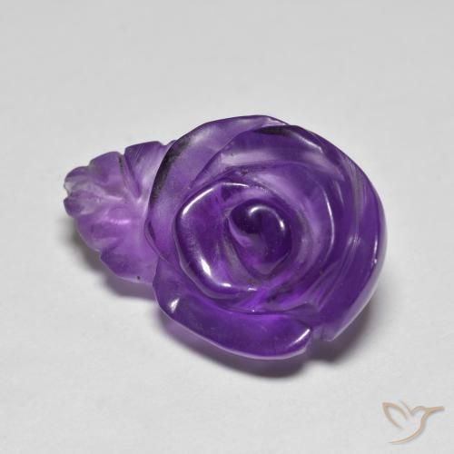 11.12ct Naturel Violet moyen Améthyste, Taille Fleur, Translucide