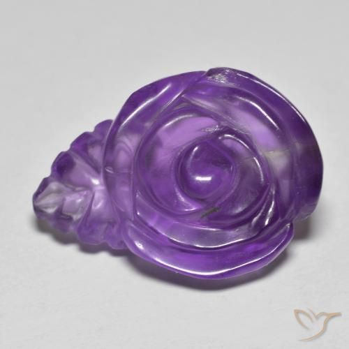 15.32ct Naturel Violet moyen Améthyste, Taille Fleur, Translucide