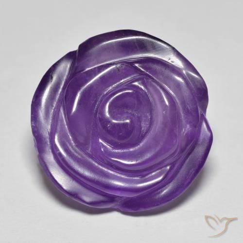 18.09ct Naturel Violet moyen Améthyste, Taille Fleur, Translucide