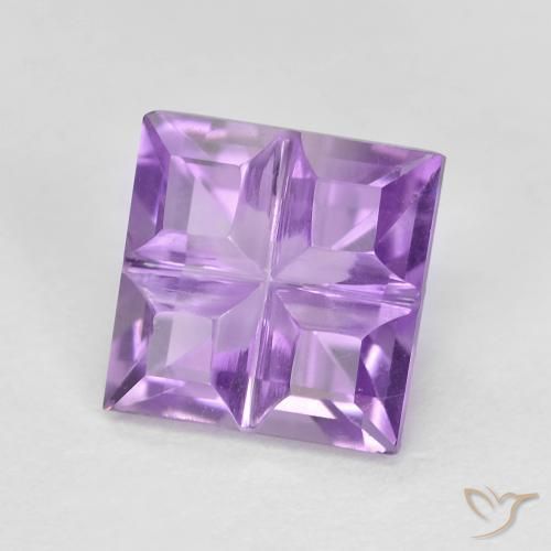 Améthyste Violet moyen naturelle Carré, 1.54 ct, VVS-VS