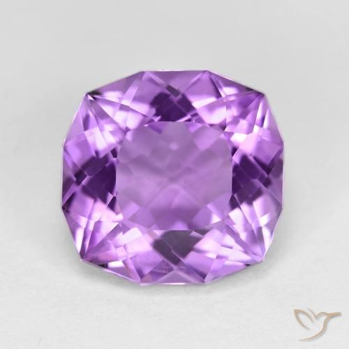 Améthyste Violet moyen naturelle Coupe coussin, 5.84 ct, VVS
