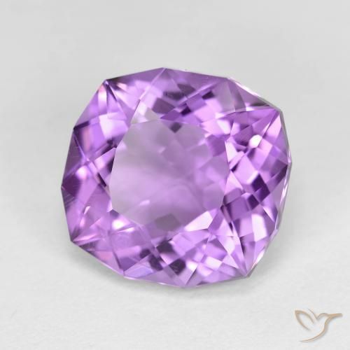 Améthyste Violet moyen naturelle Coupe coussin, 5.84 ct, VVS