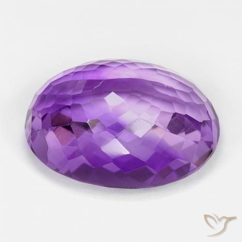 Améthyste Violet intense naturelle ovale, 21.03 ct, VVS