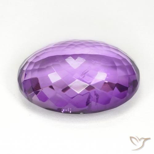 Améthyste Violet intense naturelle ovale, 15.62 ct, VVS