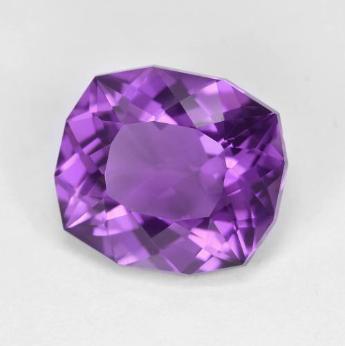 Améthyste Violet moyen naturelle Coupe coussin, 5.71 ct, VVS-VS