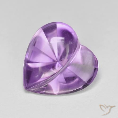 3.66ct Naturel Violet violacé Améthyste, Cœur, Transparent