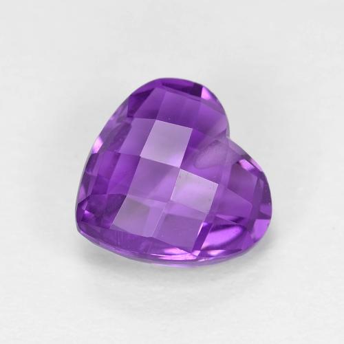 Améthyste Violet vif naturelle Forme de coeur, 1.74 ct, VVS-VS