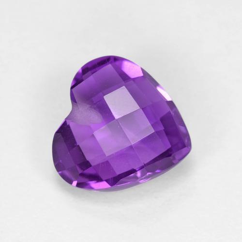 Améthyste Violet vif naturelle Forme de coeur, 1.74 ct, VVS-VS