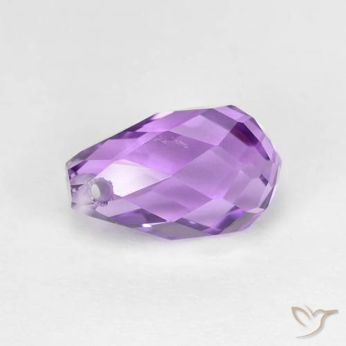 2.58ct Naturel Violet violacé Améthyste, Briolette, VS