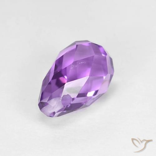 Améthyste Violet violacé naturelle Briolette, 2.58 ct, VS