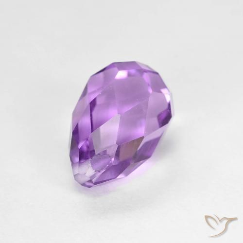 Améthyste Violet violacé naturelle Briolette, 2.60 ct, VS