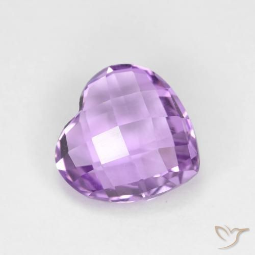 Améthyste Violet rose moyen naturelle Cœur, 1.85 ct, VVS