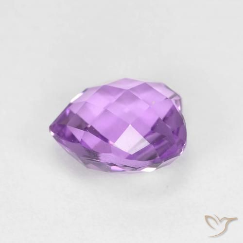 Améthyste Violet rose moyen naturelle Cœur, 1.85 ct, VVS