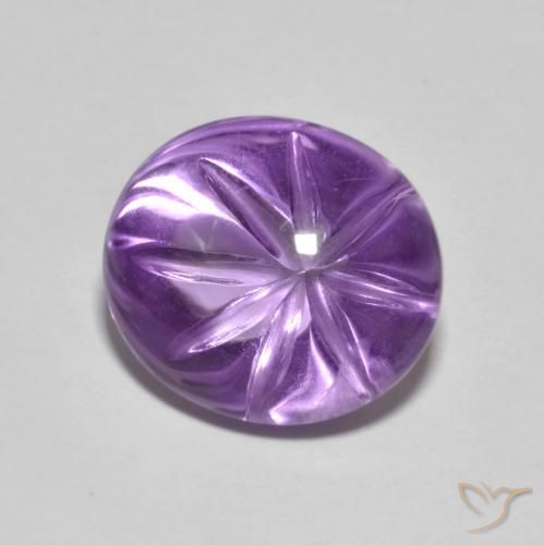 Améthyste Violet Iris naturelle ovale, 5.55 ct, Transparent