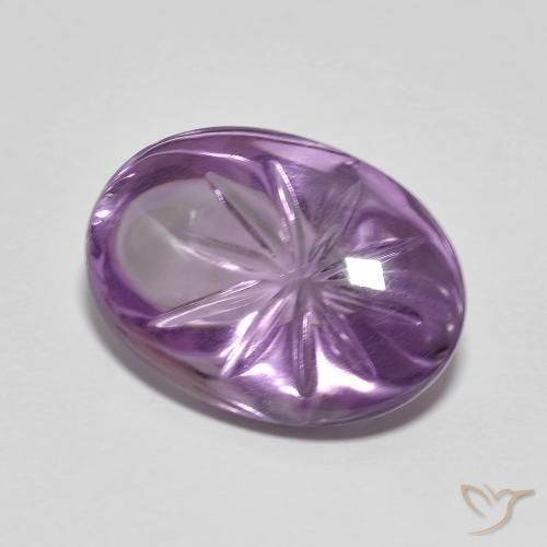 Améthyste Violet moyen naturelle ovale, 8.81 ct, Transparent