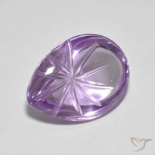 Améthyste Violet moyen naturelle En forme de poire, 8.16 ct, Transparent