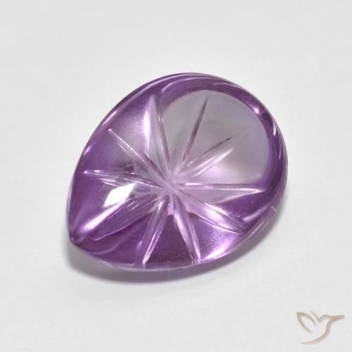 Améthyste Light-Medium Violet naturelle En forme de poire, 7.08 ct, Transparent