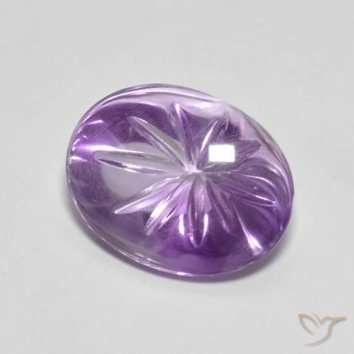 Améthyste Violet Iris naturelle ovale, 6.70 ct, Transparent