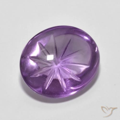 Améthyste Violet Iris naturelle ovale, 6.19 ct, Transparent