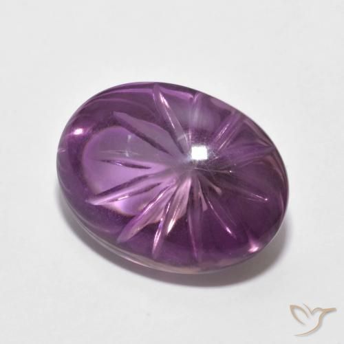 Améthyste Violet Rosâtre naturelle Coupe ovale, 8.75 ct, Transparent