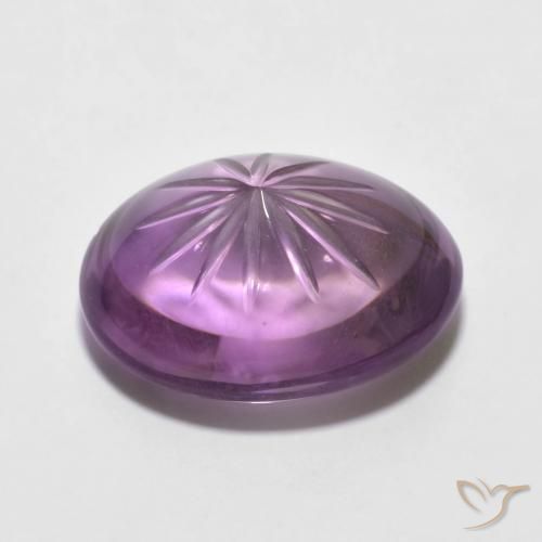 Améthyste Violet Rosâtre naturelle Coupe ovale, 8.75 ct, Transparent