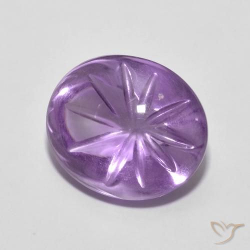 Améthyste Violet moyen naturelle ovale, 5.79 ct, Transparent