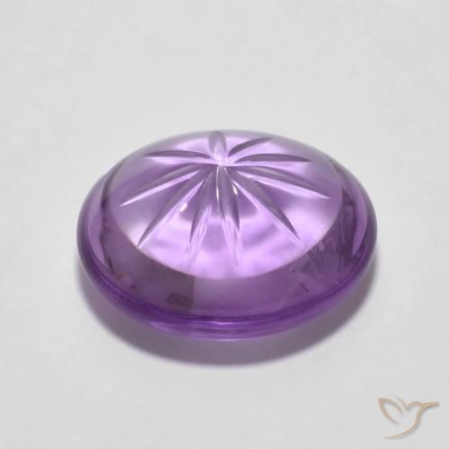 Améthyste Violet moyen naturelle ovale, 5.79 ct, Transparent