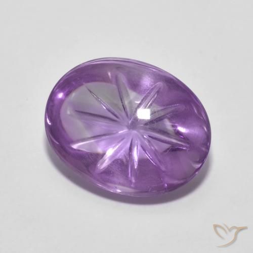 Améthyste Violet Iris naturelle ovale, 4.82 ct, Transparent