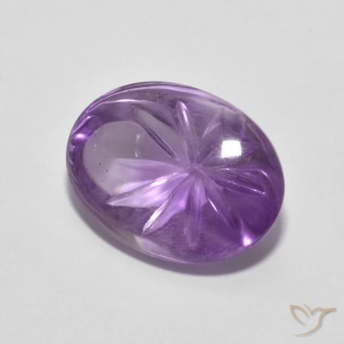 Améthyste Violet moyen naturelle ovale, 5.29 ct, Transparent