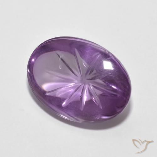 Améthyste Violet moyen naturelle ovale, 5.68 ct, Transparent